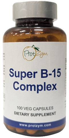 Super B-15 Complex Pangamic acid bottle with 100 capsules